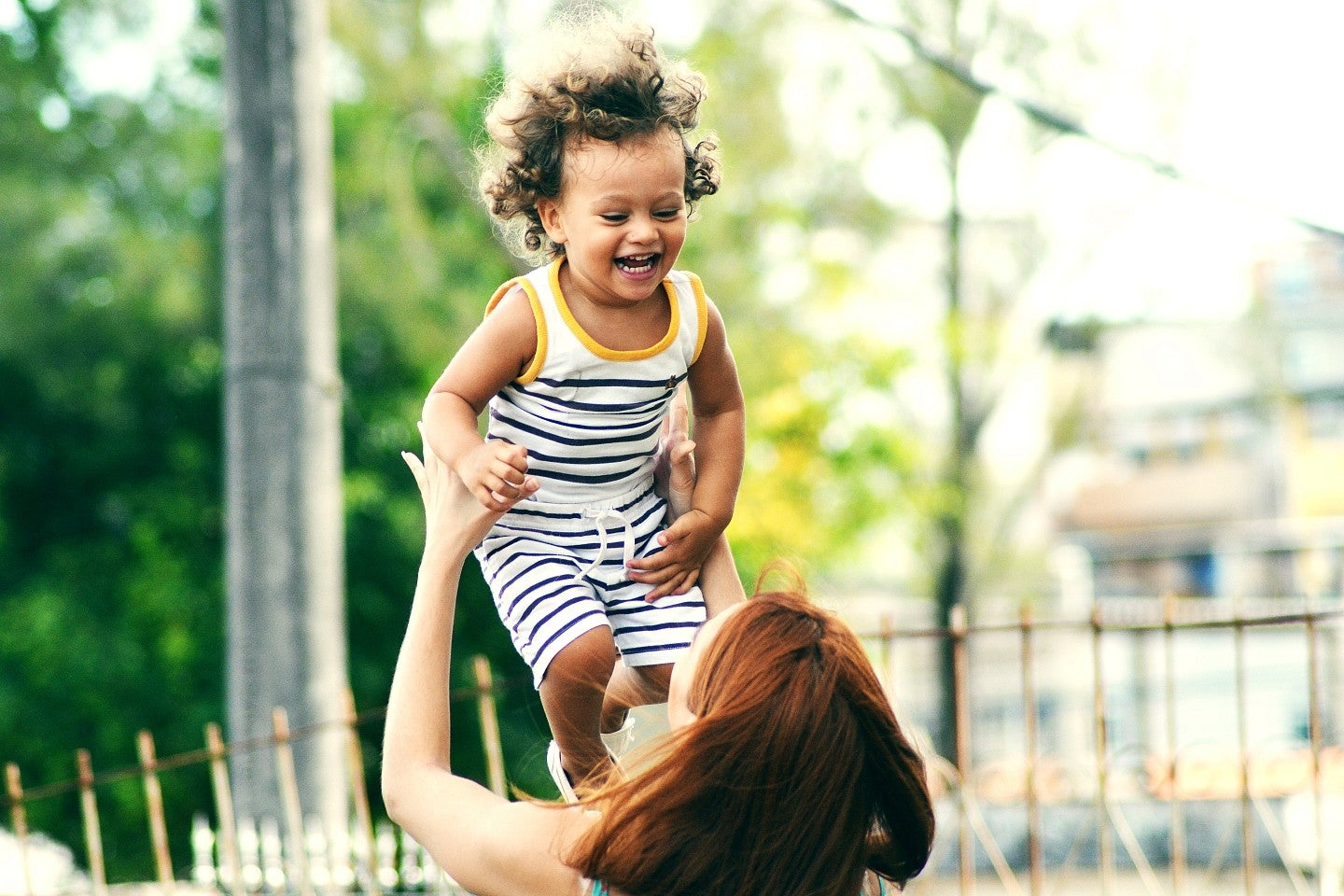 Child having fun with mother